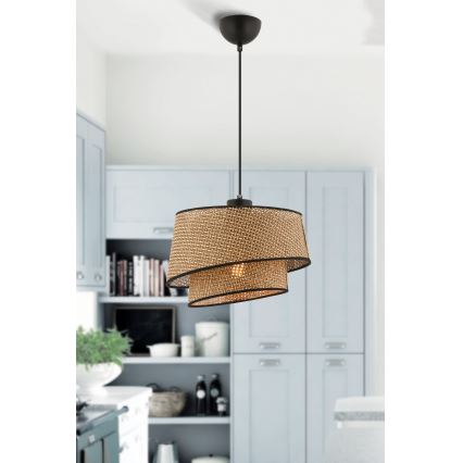 Pakabinama lempa BARETTE 1xE27/60W/230V ruda/juoda