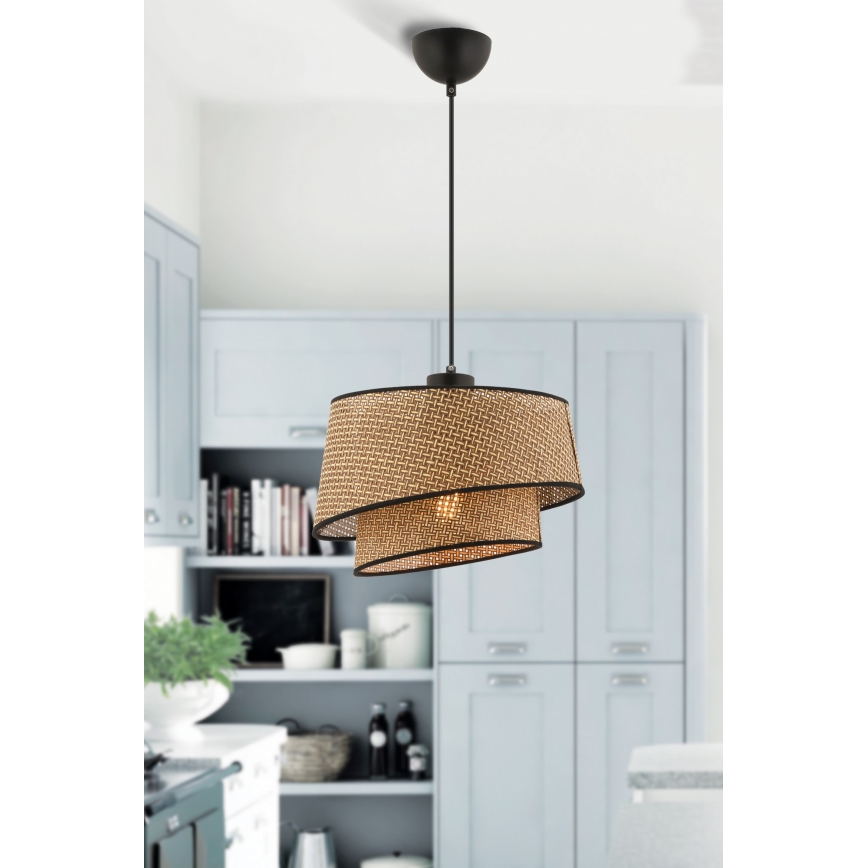 Pakabinama lempa BARETTE 1xE27/60W/230V ruda/juoda