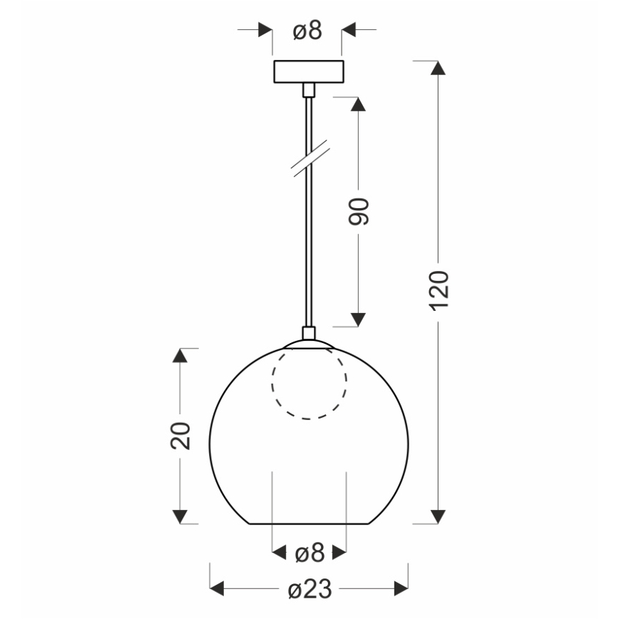 Pakabinama lempa BRIN 1xG9/15W/230V dūminis juodas