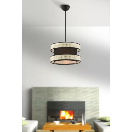 Pakabinama lempa HALO 1xE27/60W/230V juoda/kreminė