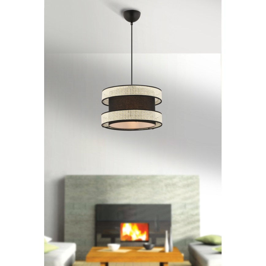 Pakabinama lempa HALO 1xE27/60W/230V juoda/kreminė