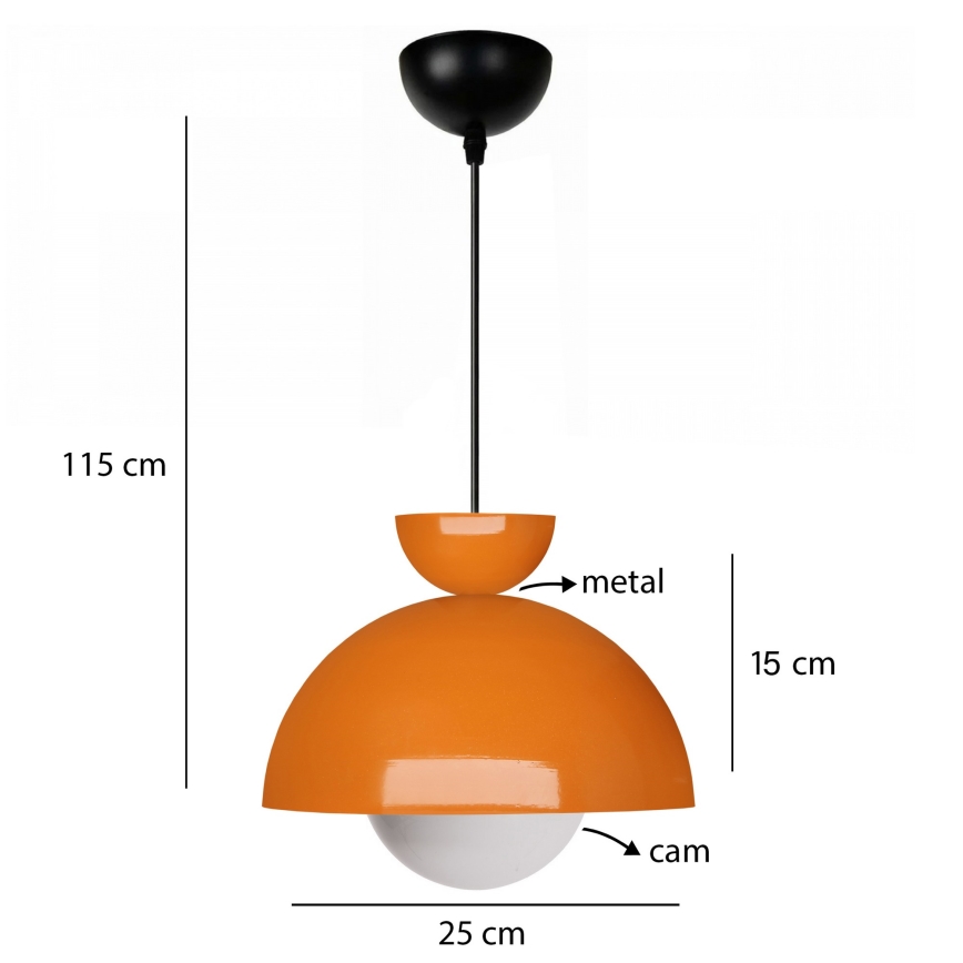 Pakabinama lempa SALVA 1xE27/15W/230V oranžinė