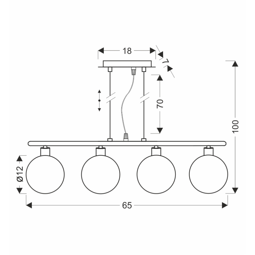 Pakabinama lempa SOMUL 4xG9/20W/230V dūminė juoda