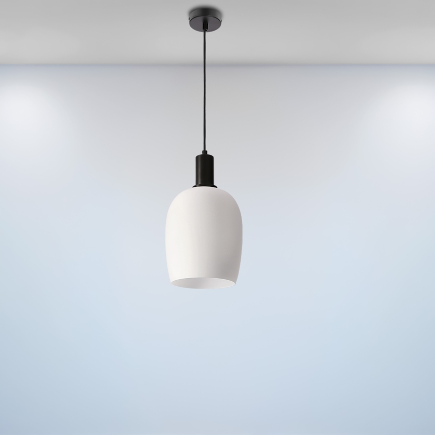 Pakabinama lempa WOLKEN 1xE27/40W/230V balta/juoda