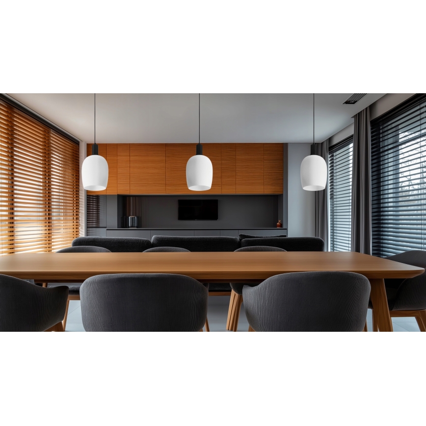 Pakabinama lempa WOLKEN 1xE27/40W/230V balta/juoda