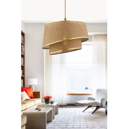 Pakabinama lemputė BARETTE 1xE27/60W/230V ruda/auksinė