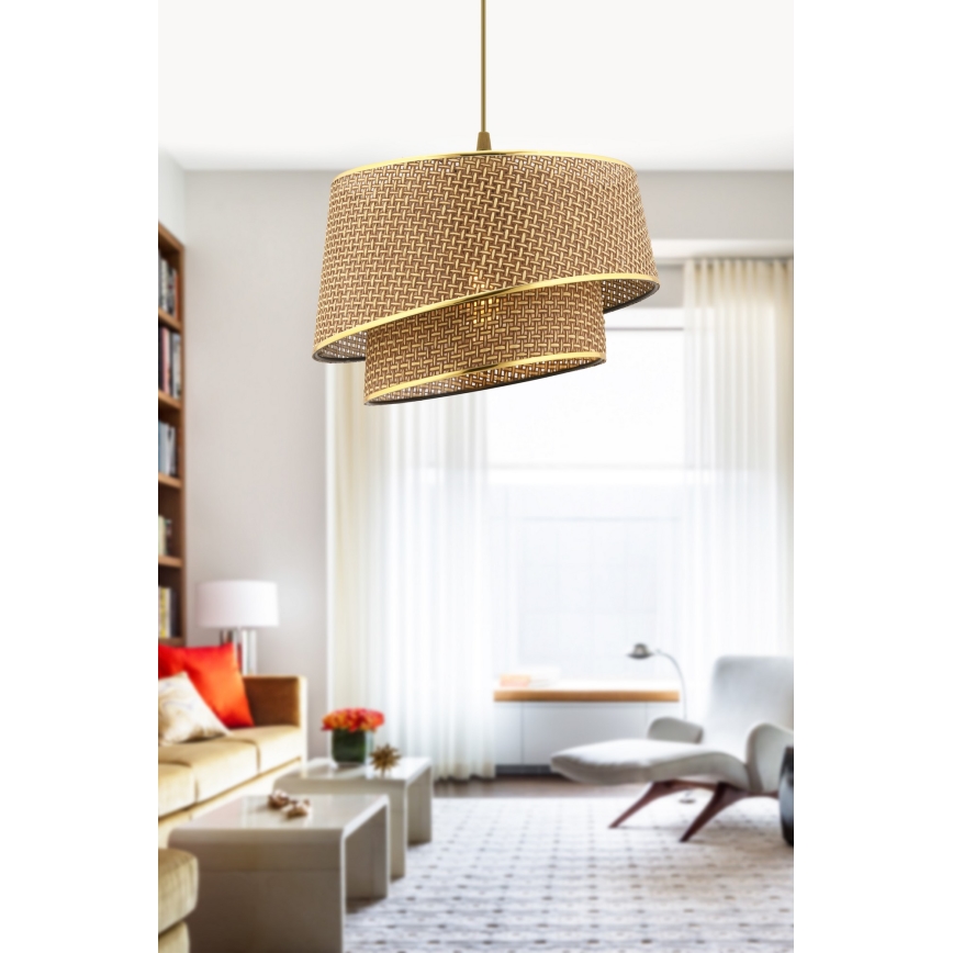 Pakabinama lemputė BARETTE 1xE27/60W/230V ruda/auksinė