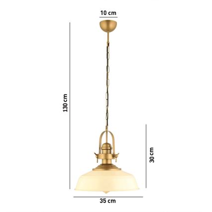 Pakabinama lemputė MONZA 1xE27/40W/230V 35 cm kreminė/bronzinė