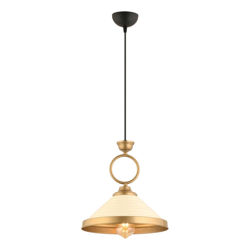 Pakabinama lemputė MONZA 1xE27/40W/230V Ø 30 cm kreminė/bronzinė
