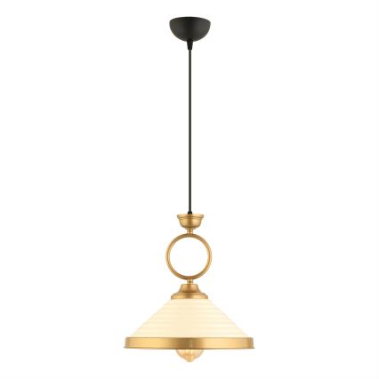 Pakabinama lemputė MONZA 1xE27/40W/230V Ø 30 cm kreminė/bronzinė
