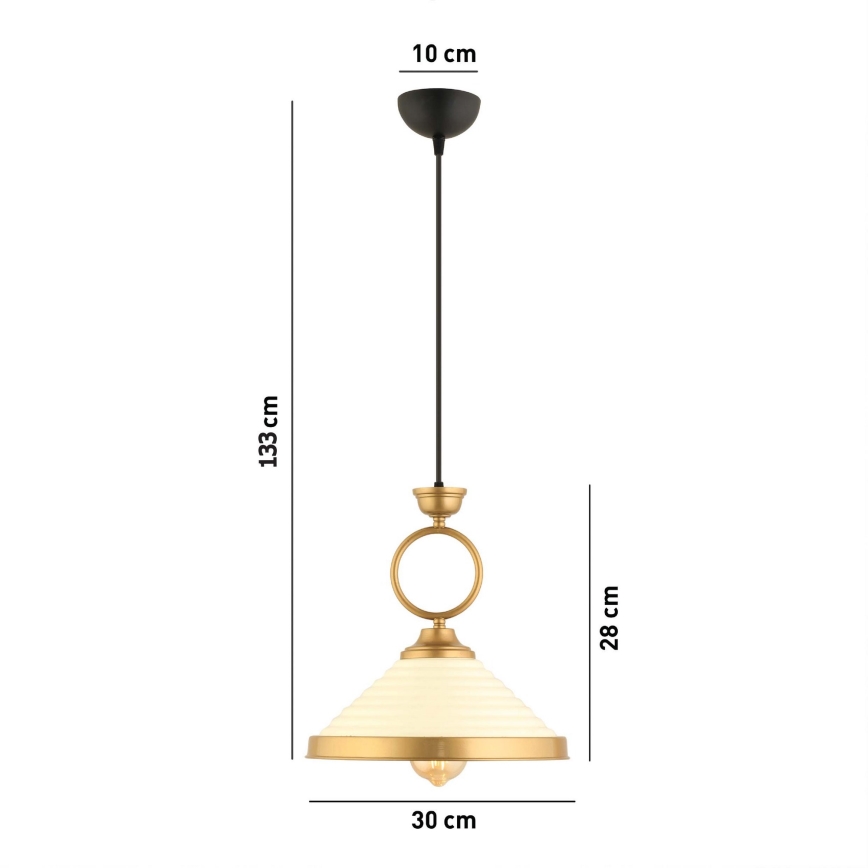 Pakabinama lemputė MONZA 1xE27/40W/230V Ø 30 cm kreminė/bronzinė
