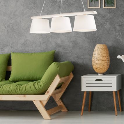 Pakabinama liustra AIDA su laidu, 3x E27/60 W/230 V, skersmuo 25 cm, ąžuolas/balta