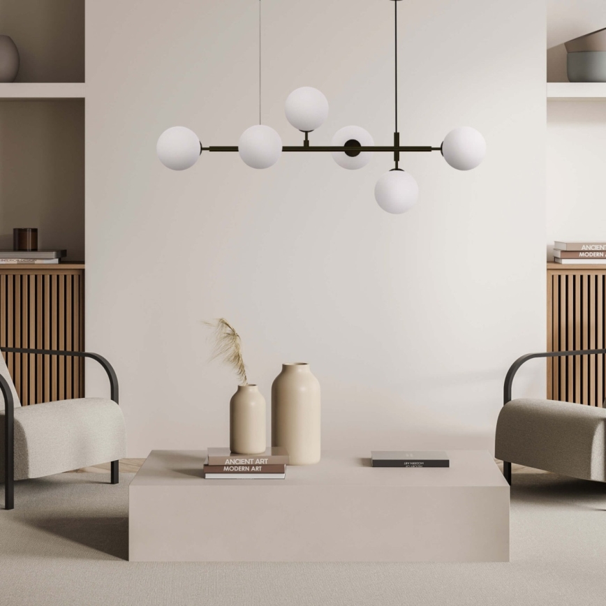 Pakabinama liustra ALISA ant laido 6xE14/40W/230V juoda