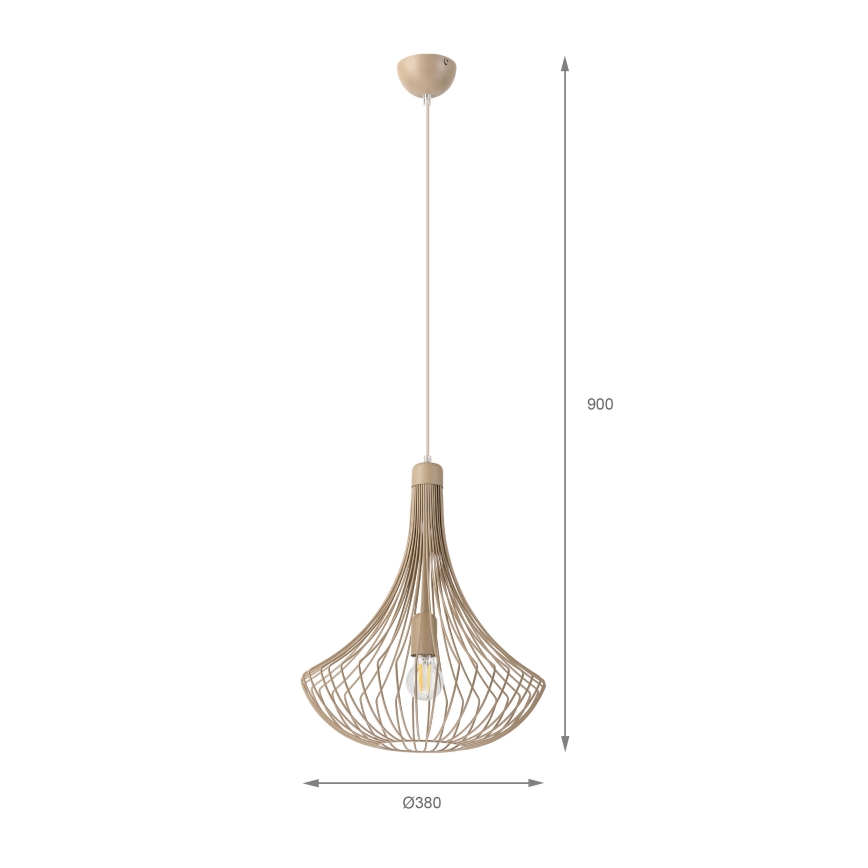 Pakabinama liustra ant laido BALERINA 1xE27/15W/230V smėlio spalvos