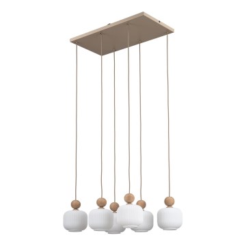 Pakabinama liustra ant laido BALLO 6xE14/10W/230V smėlio spalvos