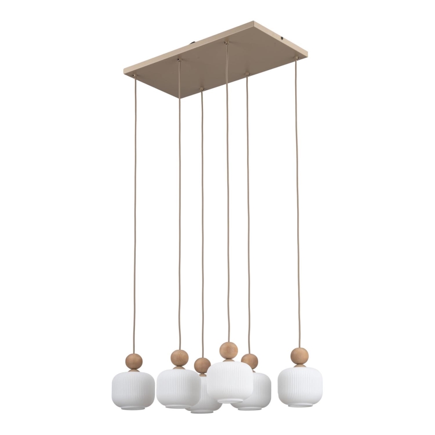 Pakabinama liustra ant laido BALLO 6xE14/10W/230V smėlio spalvos