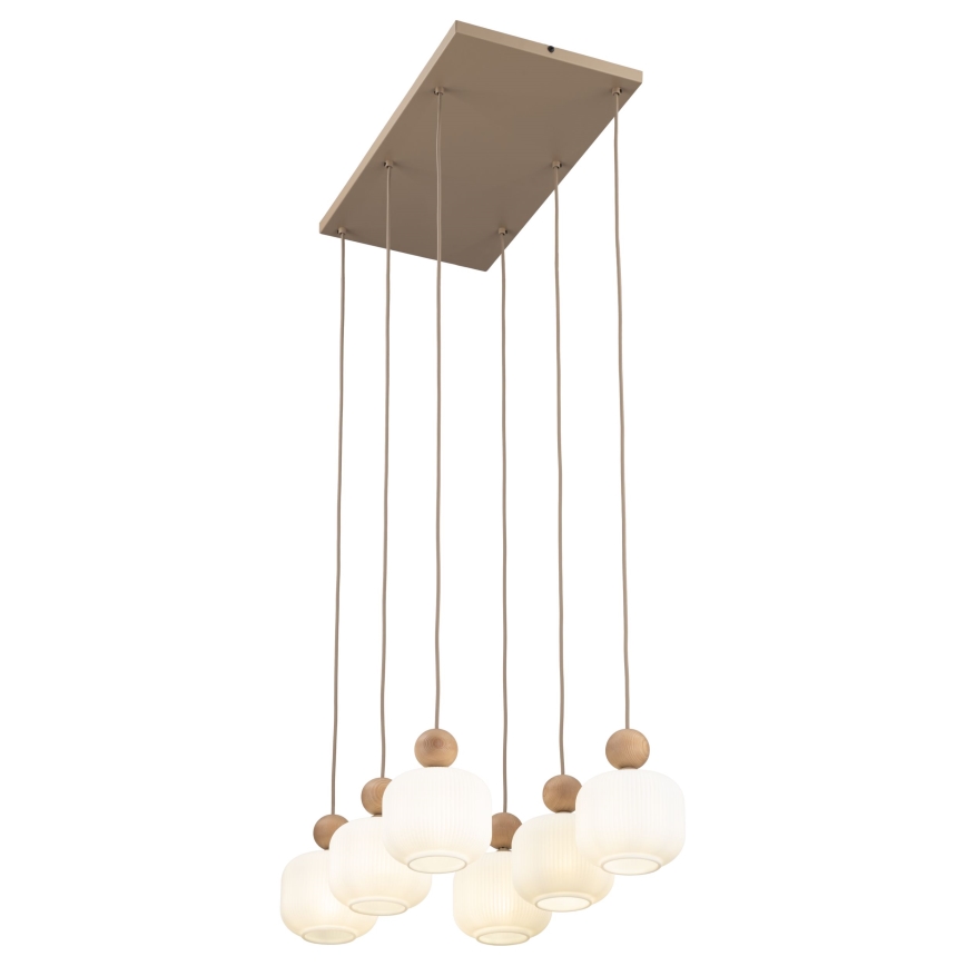 Pakabinama liustra ant laido BALLO 6xE14/10W/230V smėlio spalvos