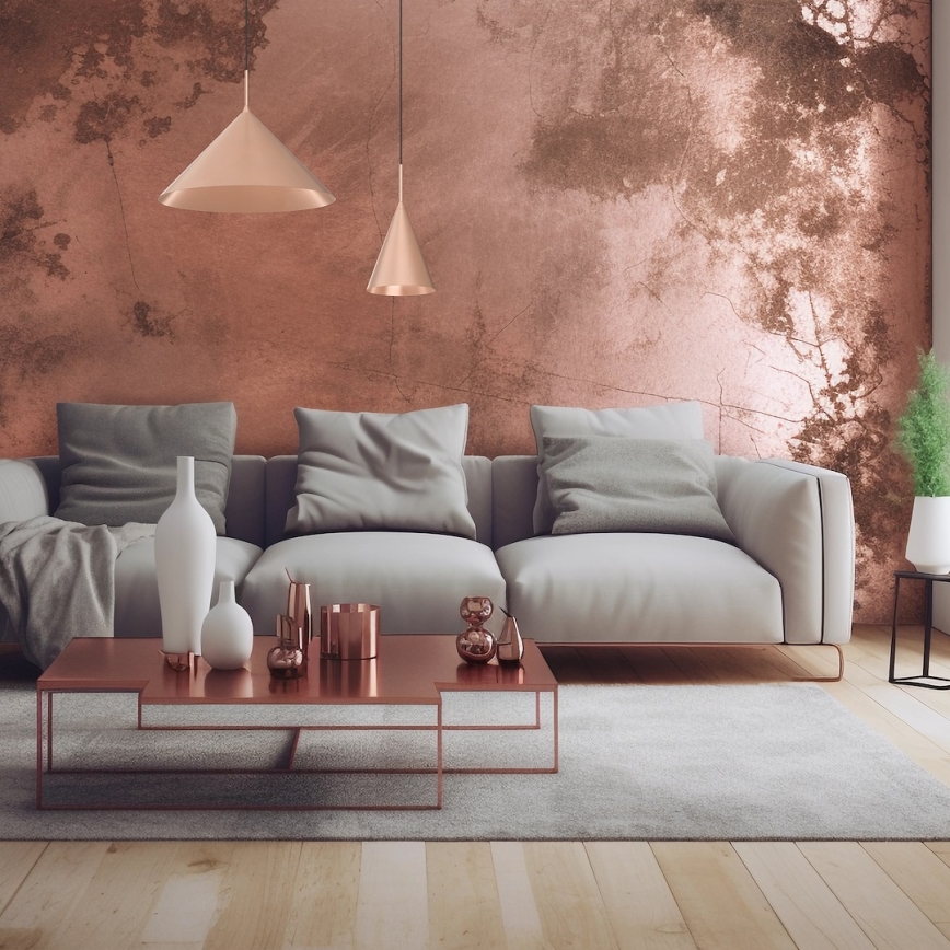 Pakabinama liustra ant laido CAPITAL 1xGX53/15W/230V, skersmuo 46 cm, rožinio aukso