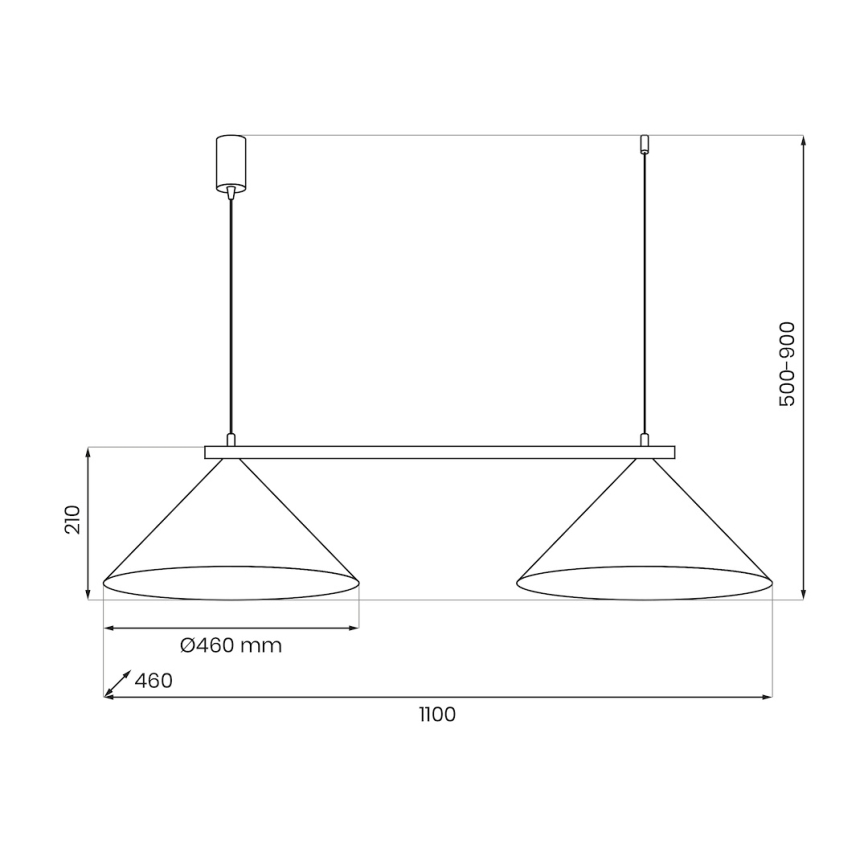 Pakabinama liustra ant laido CAPITAL 2xGX53/15W/230V juoda