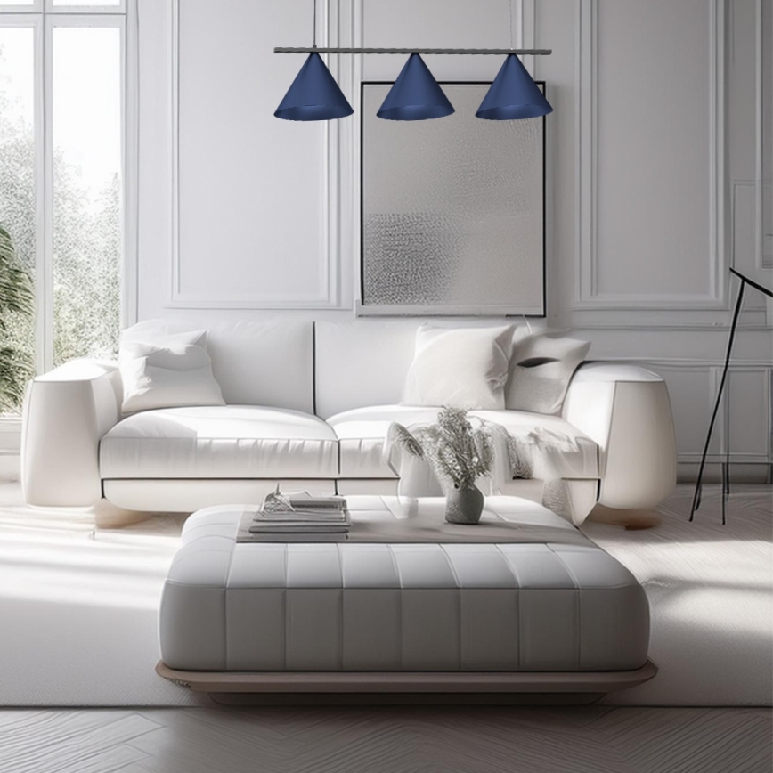 Pakabinama liustra ant laido CAPITAL 3xGX53/15W/230V mėlyna