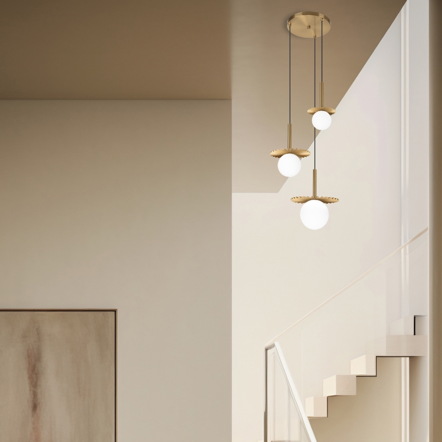 Pakabinama liustra ant laido CHITA 3xG9/5W/230V auksinė