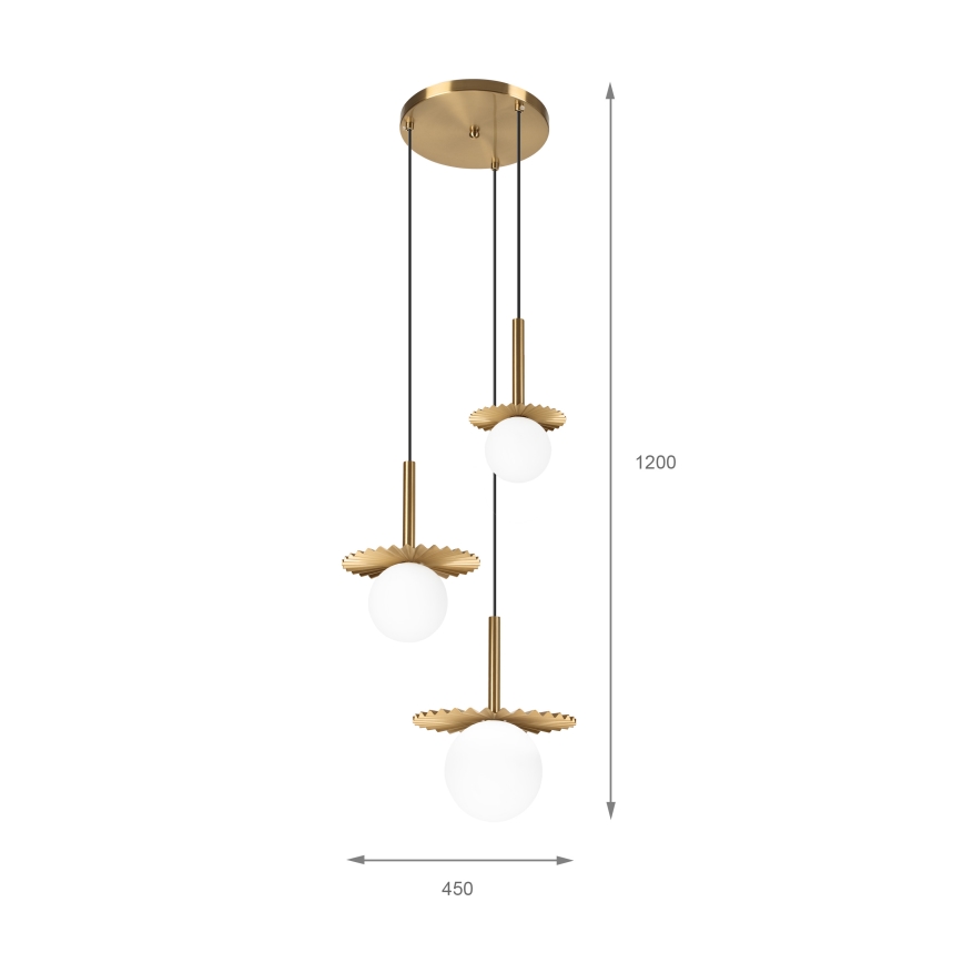 Pakabinama liustra ant laido CHITA 3xG9/5W/230V auksinė