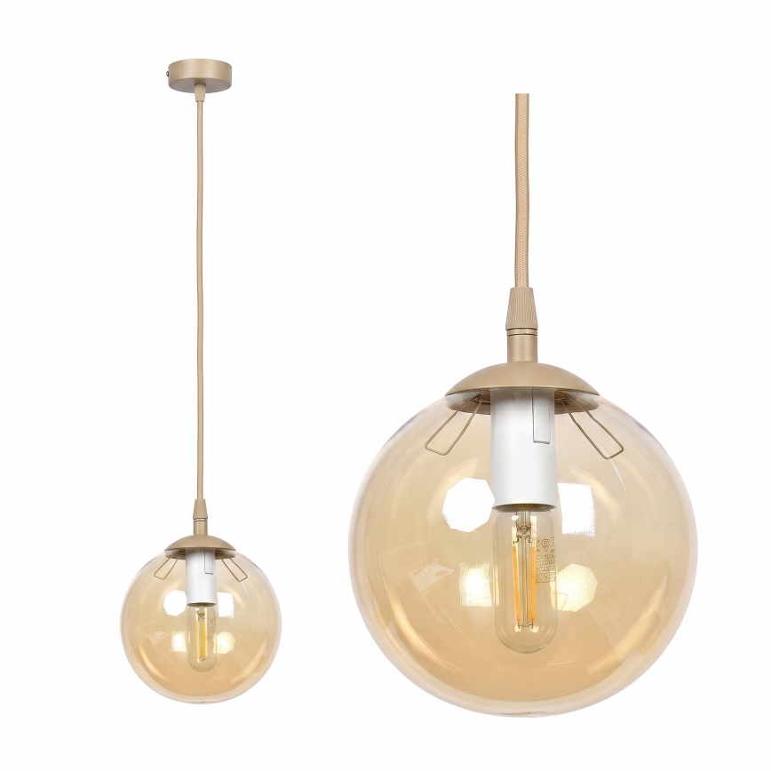 Pakabinama liustra ant laido COSMO 1xE14/10W/230V skersmuo 14 cm smėlinė/rūkinė smėlinė