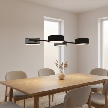 Pakabinama liustra ant laido DRUMZ 4xE14/10W/230V juoda/pilka