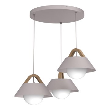 Pakabinama liustra ant laido FUNDA 3xE27/15W/230V kreminė