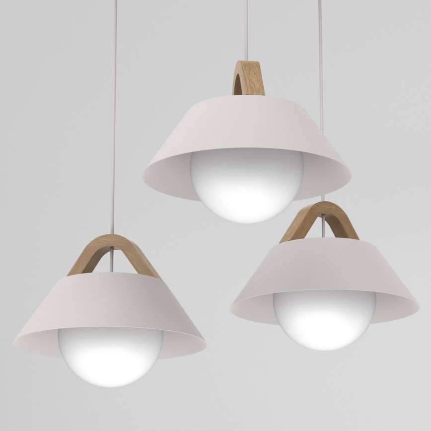 Pakabinama liustra ant laido FUNDA 3xE27/15W/230V kreminė
