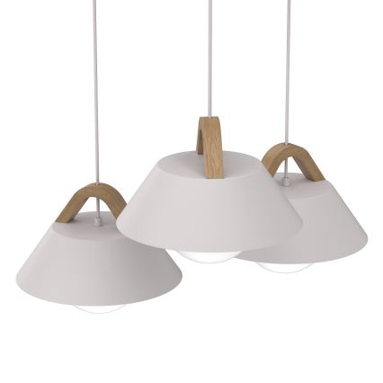Pakabinama liustra ant laido FUNDA 3xE27/15W/230V kreminė