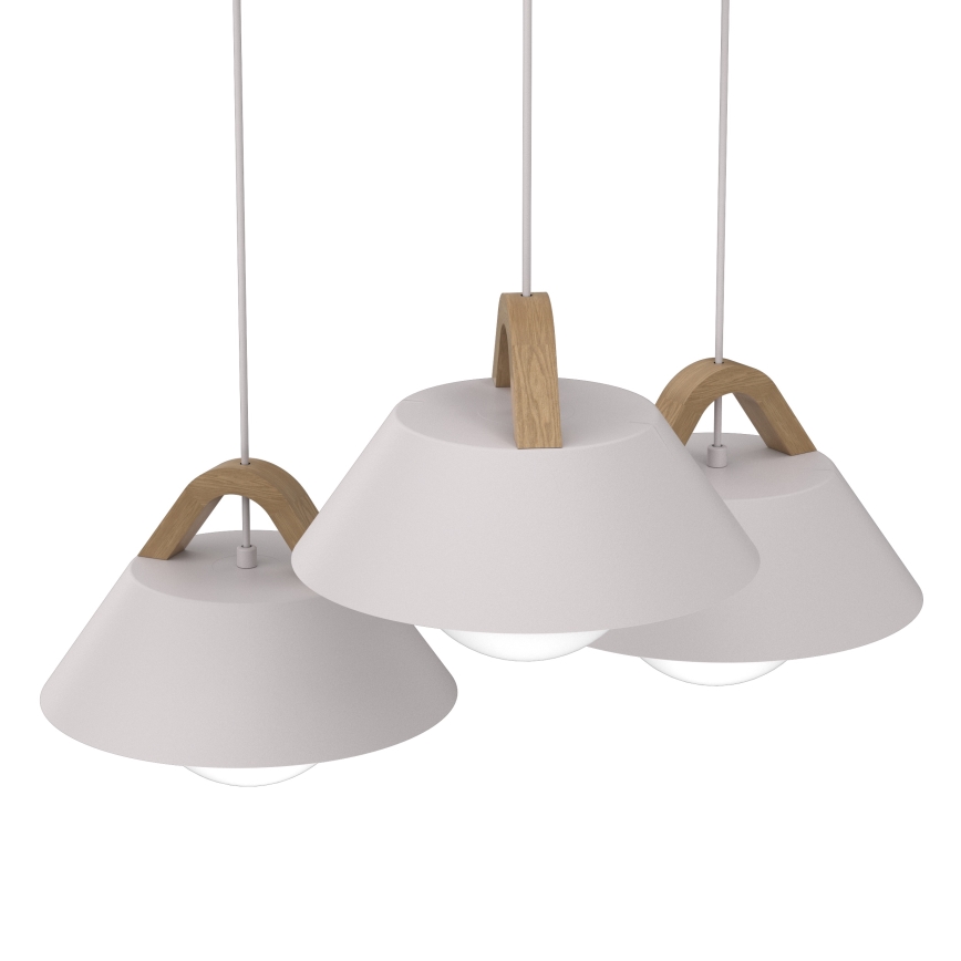 Pakabinama liustra ant laido FUNDA 3xE27/15W/230V kreminė