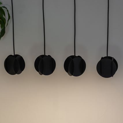 Pakabinama liustra ant laido GAMBIT 4xGU10/10W/230V juoda