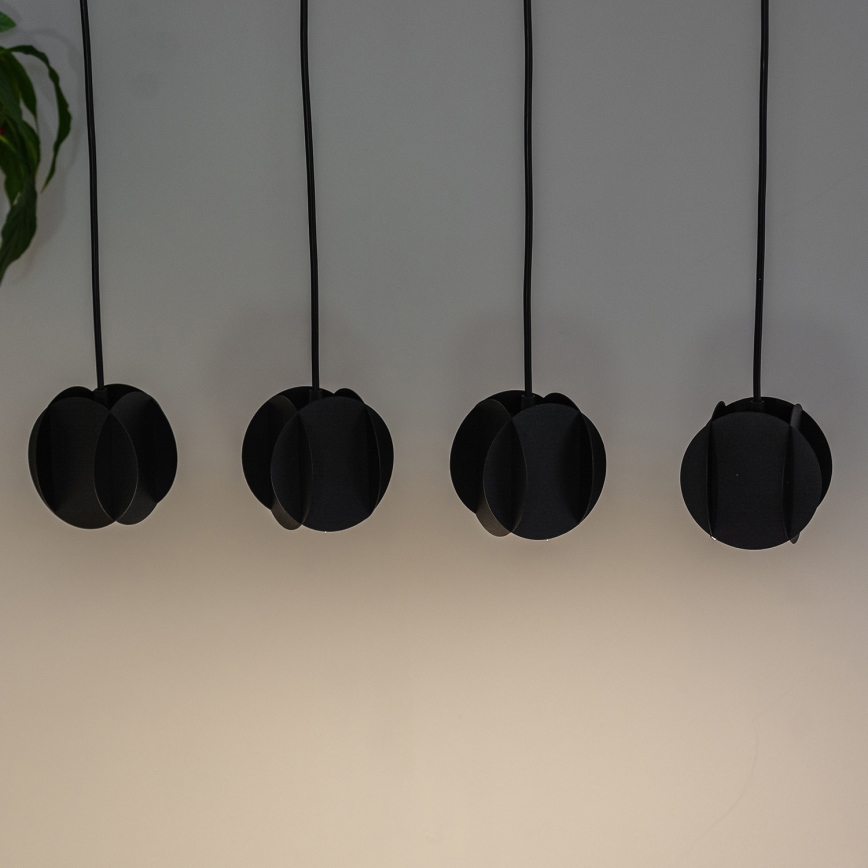 Pakabinama liustra ant laido GAMBIT 4xGU10/10W/230V juoda