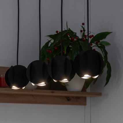 Pakabinama liustra ant laido GAMBIT 4xGU10/10W/230V juoda