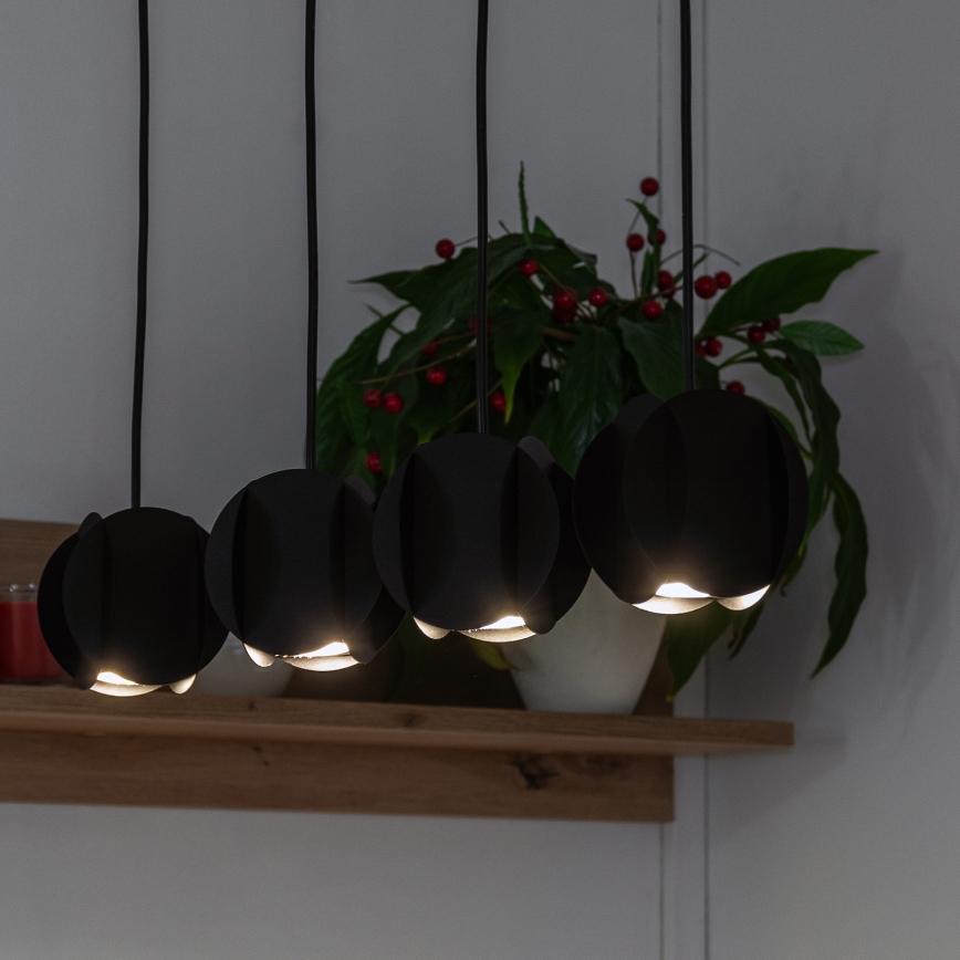 Pakabinama liustra ant laido GAMBIT 4xGU10/10W/230V juoda