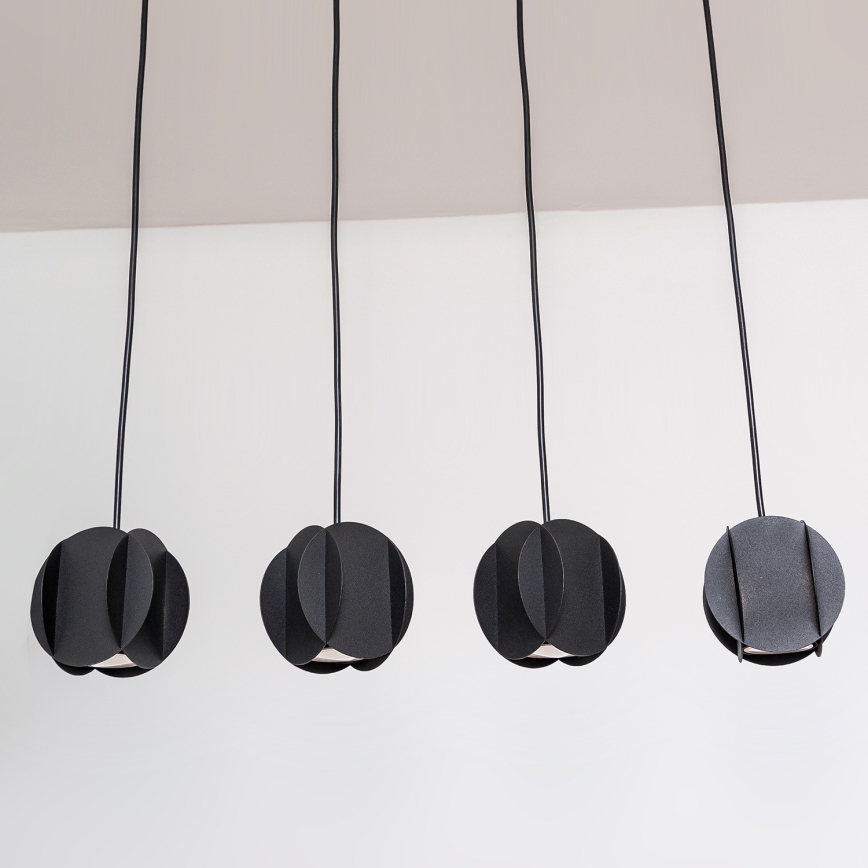 Pakabinama liustra ant laido GAMBIT 4xGU10/10W/230V juoda