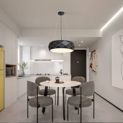 Pakabinama liustra ant laido REUS 3xE27/40W/230V, skersmuo 47 cm, juoda