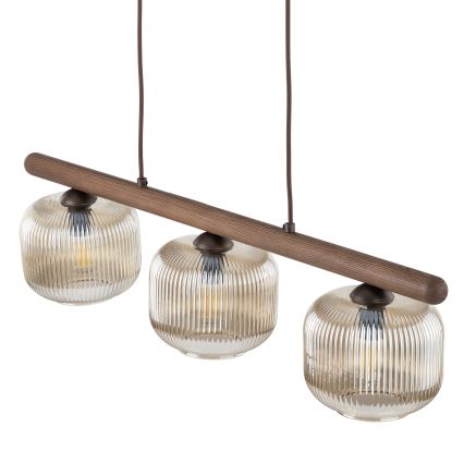 Pakabinama liustra ant laido SALVIA 3xE14/10W/230V ruda/dūminė ruda