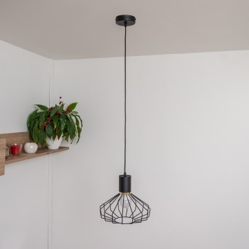 Pakabinama liustra ant laido SOLANO 1xE27/15W/230V juoda/auksinė