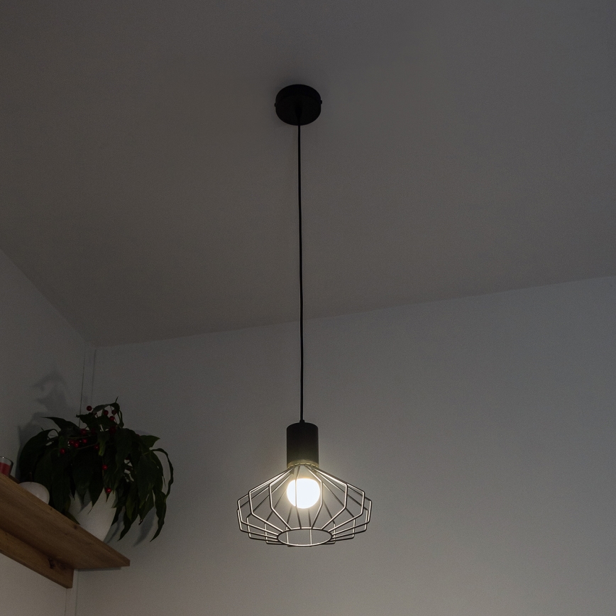 Pakabinama liustra ant laido SOLANO 1xE27/15W/230V juoda/auksinė
