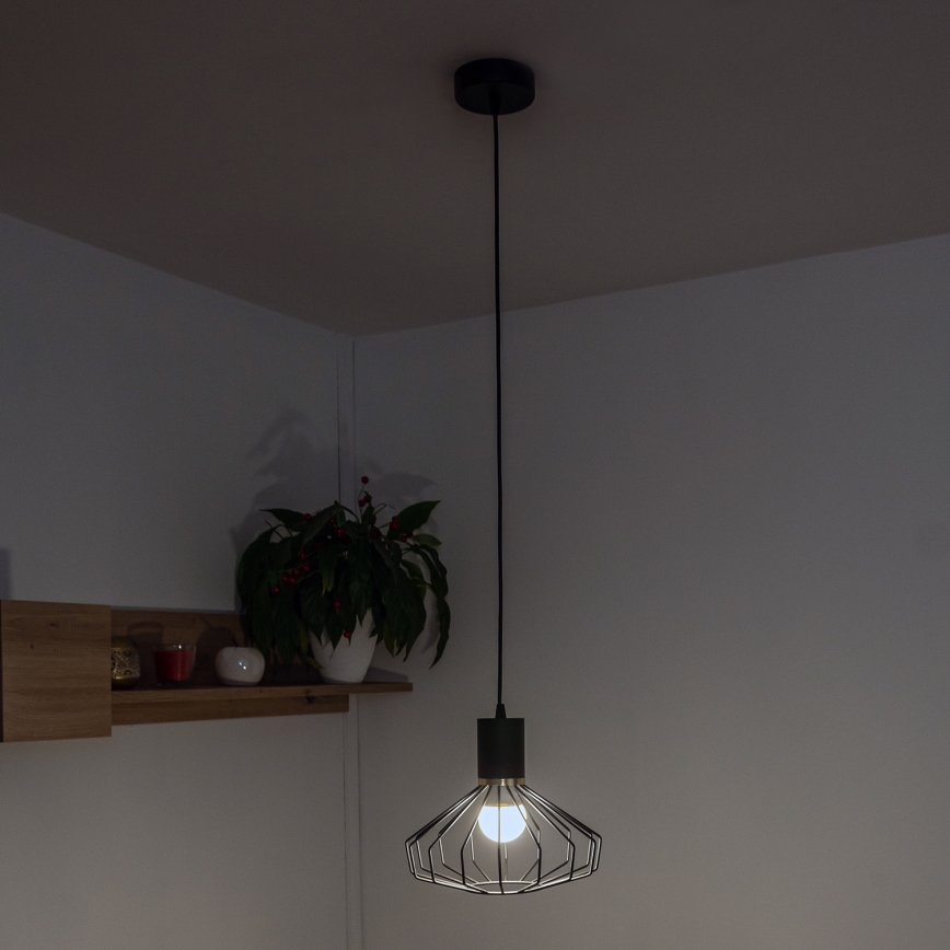 Pakabinama liustra ant laido SOLANO 1xE27/15W/230V juoda/auksinė