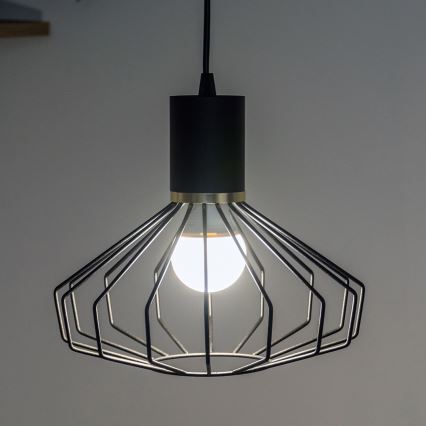 Pakabinama liustra ant laido SOLANO 1xE27/15W/230V juoda/auksinė
