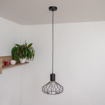 Pakabinama liustra ant laido SOLANO 1xE27/15W/230V juoda/auksinė