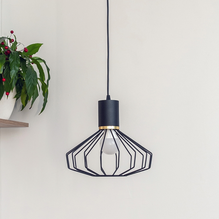 Pakabinama liustra ant laido SOLANO 1xE27/15W/230V juoda/auksinė