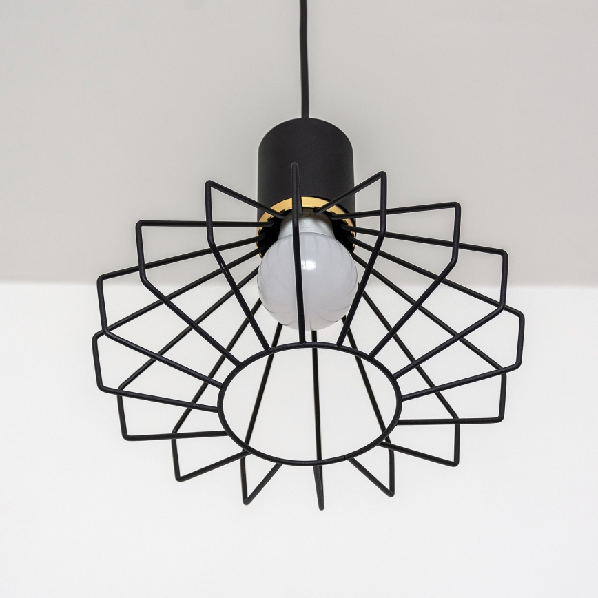 Pakabinama liustra ant laido SOLANO 1xE27/15W/230V juoda/auksinė