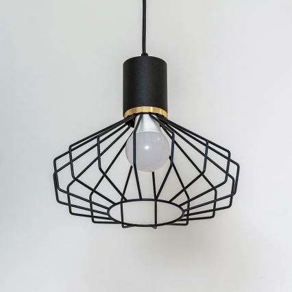 Pakabinama liustra ant laido SOLANO 1xE27/15W/230V juoda/auksinė
