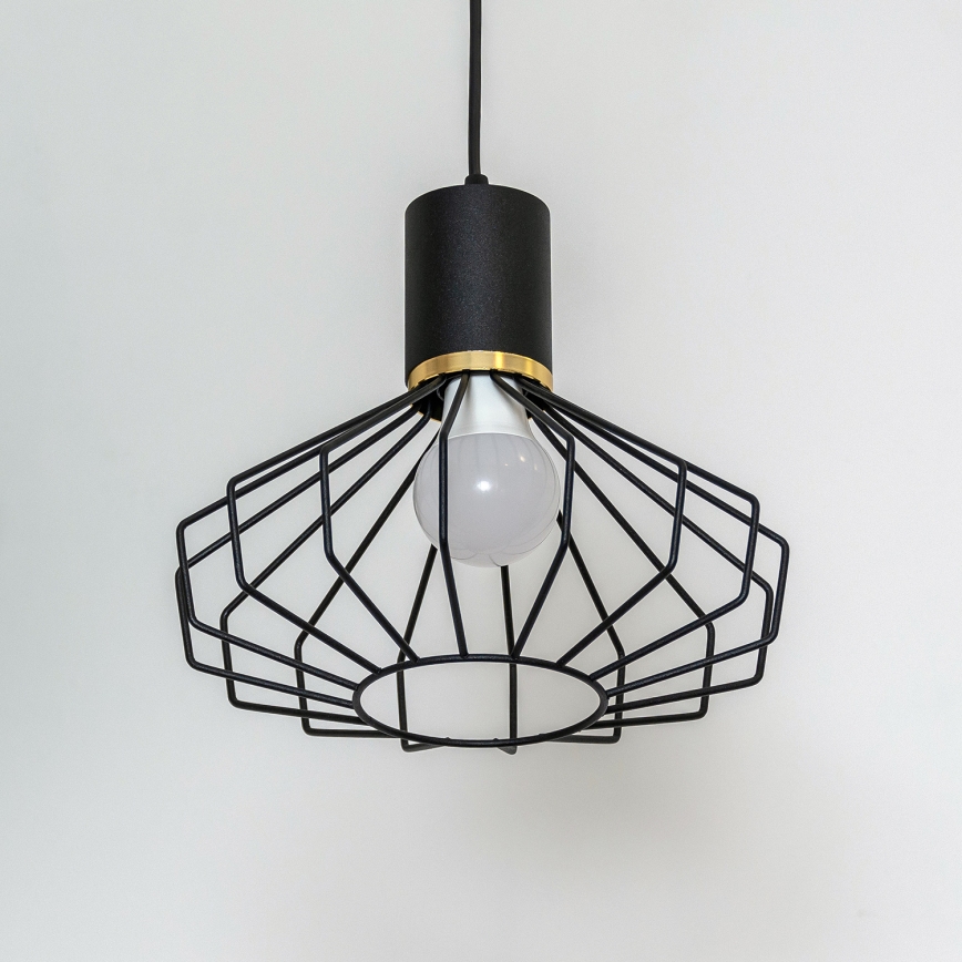 Pakabinama liustra ant laido SOLANO 1xE27/15W/230V juoda/auksinė