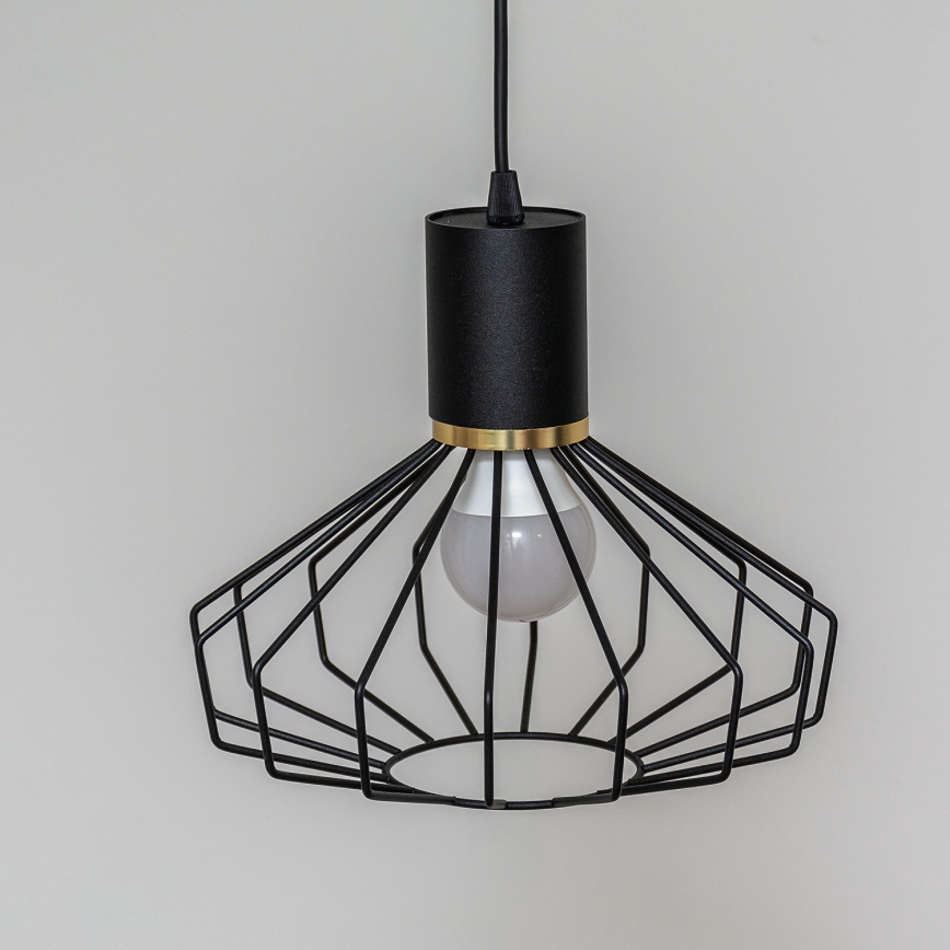 Pakabinama liustra ant laido SOLANO 1xE27/15W/230V juoda/auksinė