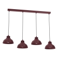 Pakabinama liustra ant laido SVEN 4xE27/15W/230V, bordo spalvos